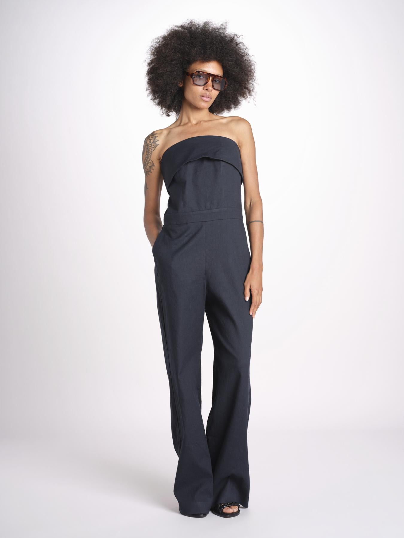 tuta in lino CENELIA NAVY ba&sh 