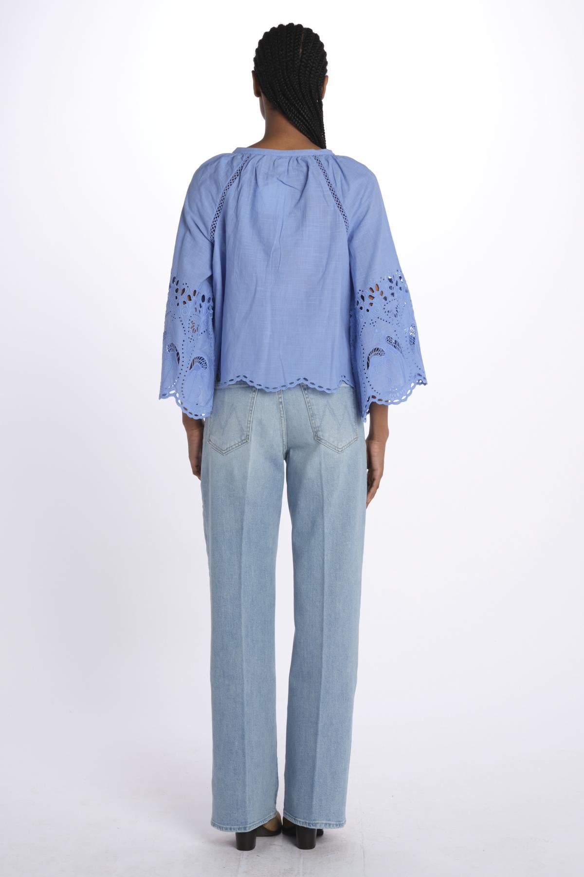 Camicia con ricami ASHU TOP MILKBLUE scarlett poppies 