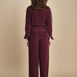 tuta con manica plisse BY_2269J BURGUNDY bodice 