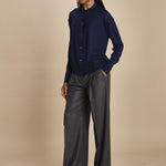 camicia over in lana merino MIL LAU20 E21210 BLU milaura 