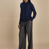 camicia over in lana merino MIL LAU20 E21210 BLU milaura 