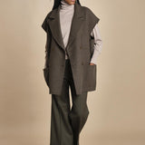 pantalone cropped con risvolto in gabardina MELODIA 652339 44 quelledue 