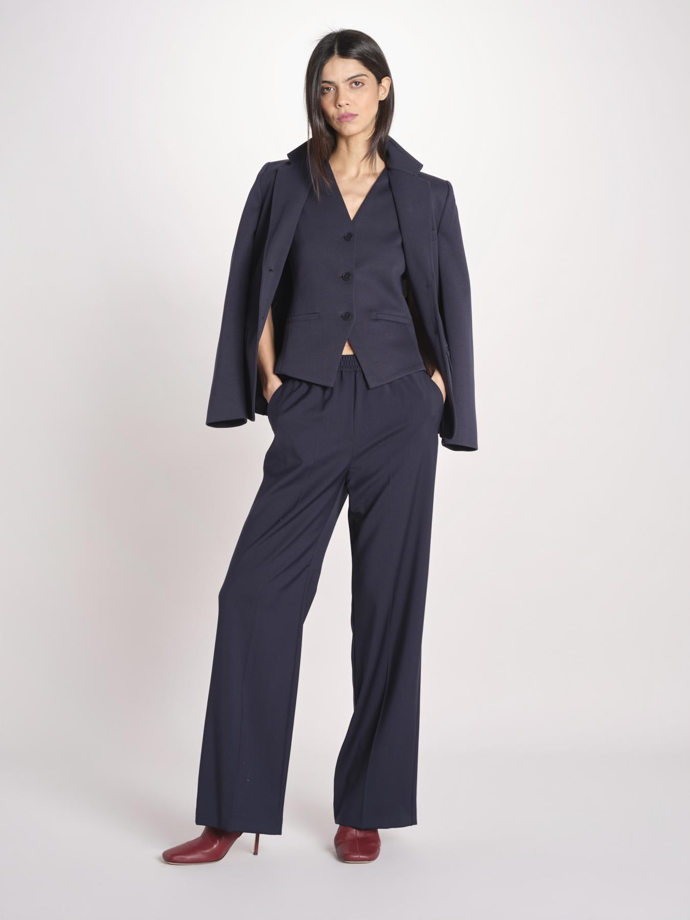Gilet scollo a V in jersey double di cotone POGGIO 2615911021600 002 BLU weekend maxmara 