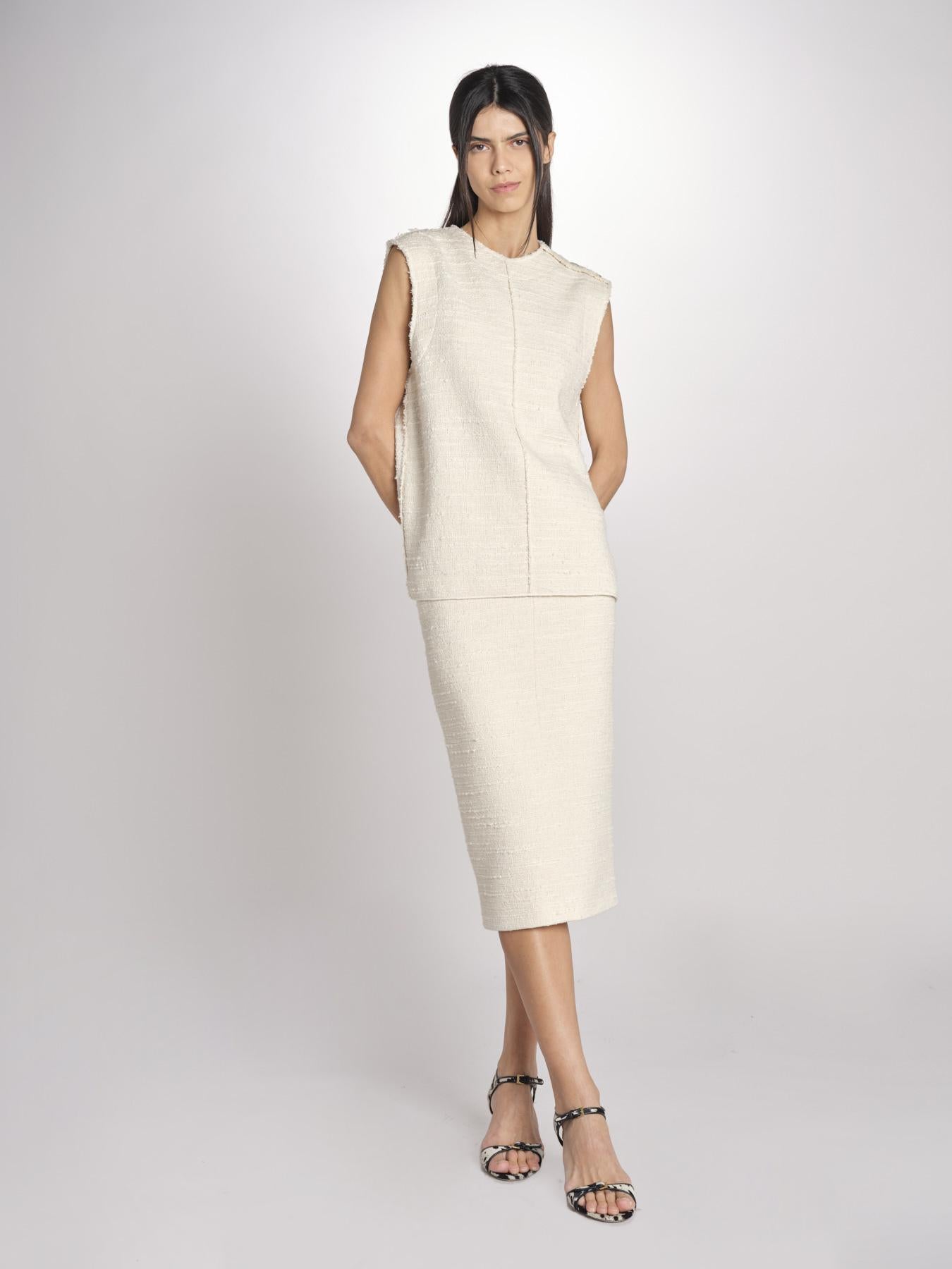 Top in bouclé T021-0248-1115 CREMA n21 