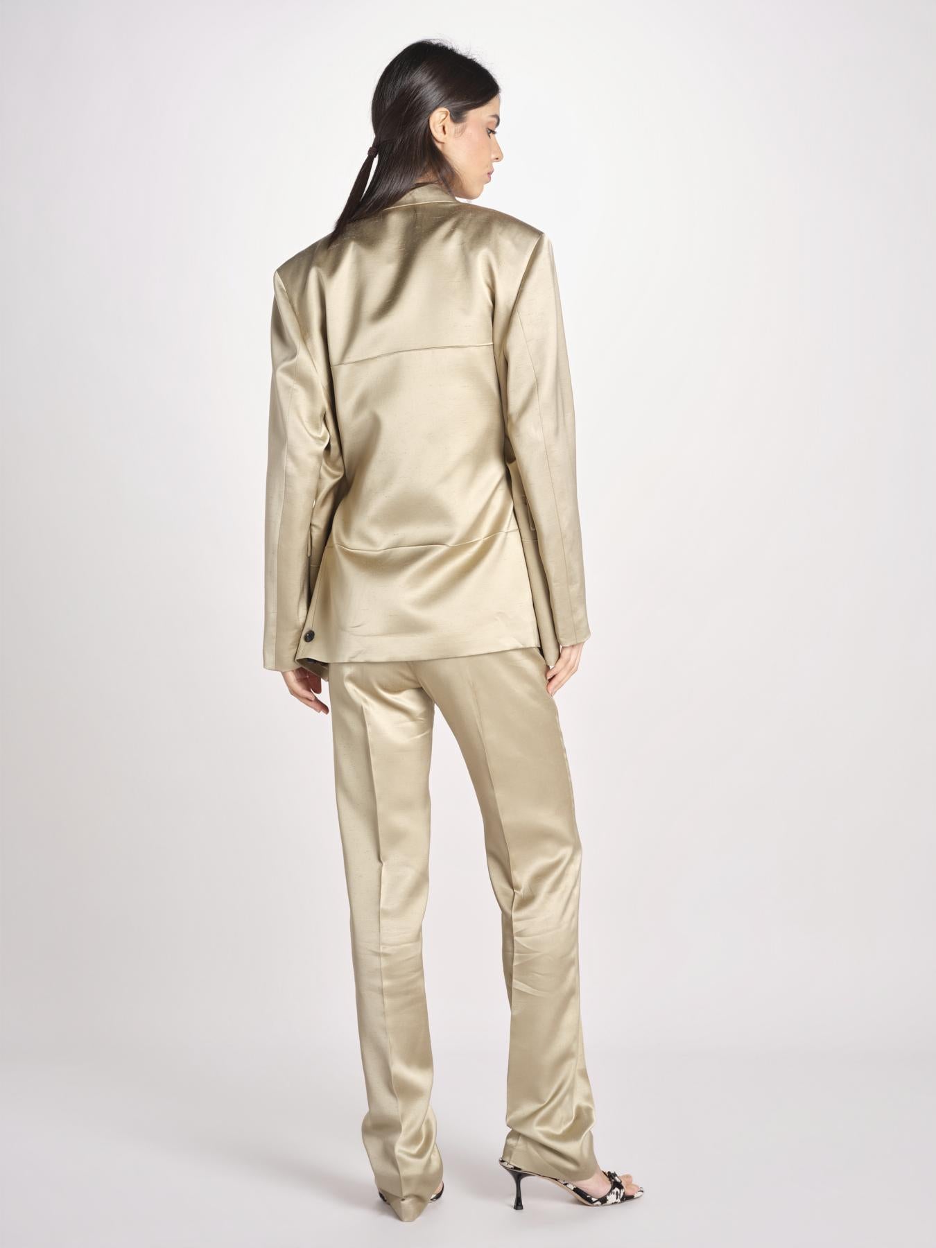 blazer in shantung L062-5980-1186 KAKI CHIARO n21 