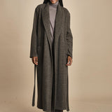 T8955 cappotto lungo in jersey di cachemire spinato T8955M MORO dusan 