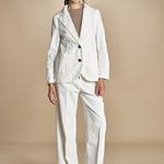 pantalone in velluto cropped ZELDA IVORY true avenue 