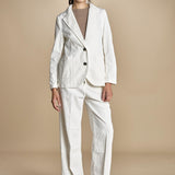 pantalone in velluto cropped ZELDA IVORY true avenue 