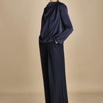 TULLAH camicia con drappeggio F25-142 292 MIDNIGHT oscar 