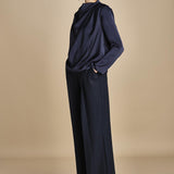 TULLAH camicia con drappeggio F25-142 292 MIDNIGHT oscar 