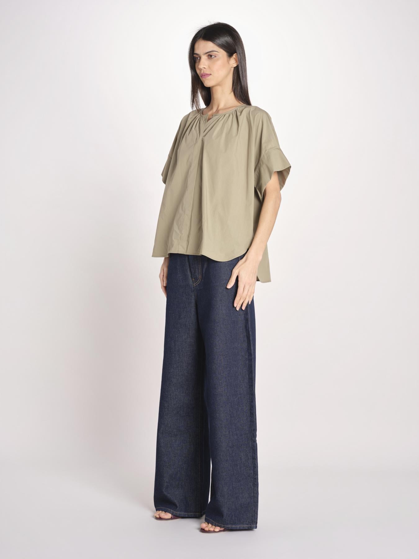 camicia in popeline manica corta EDUCATA 2615111172600 025 VERDE OLIVA weekend maxmara 