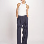 patalone con pinces NOEMI COOL WOOL NAVY BLUE true avenue 
