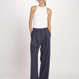 patalone con pinces NOEMI COOL WOOL NAVY BLUE true avenue 