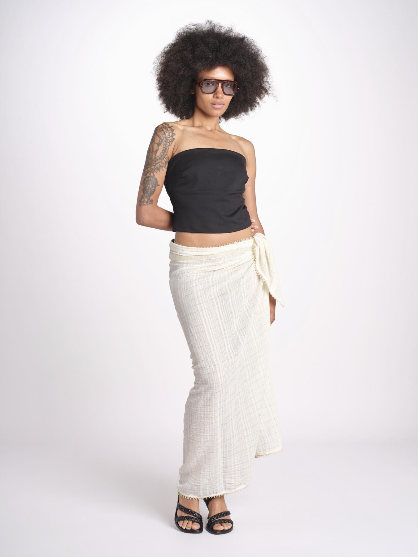 pareo in lurex gessato NORA OFF WHITE christianzen 