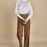 pantalone in camoscio FELISE CARAMEL malina 