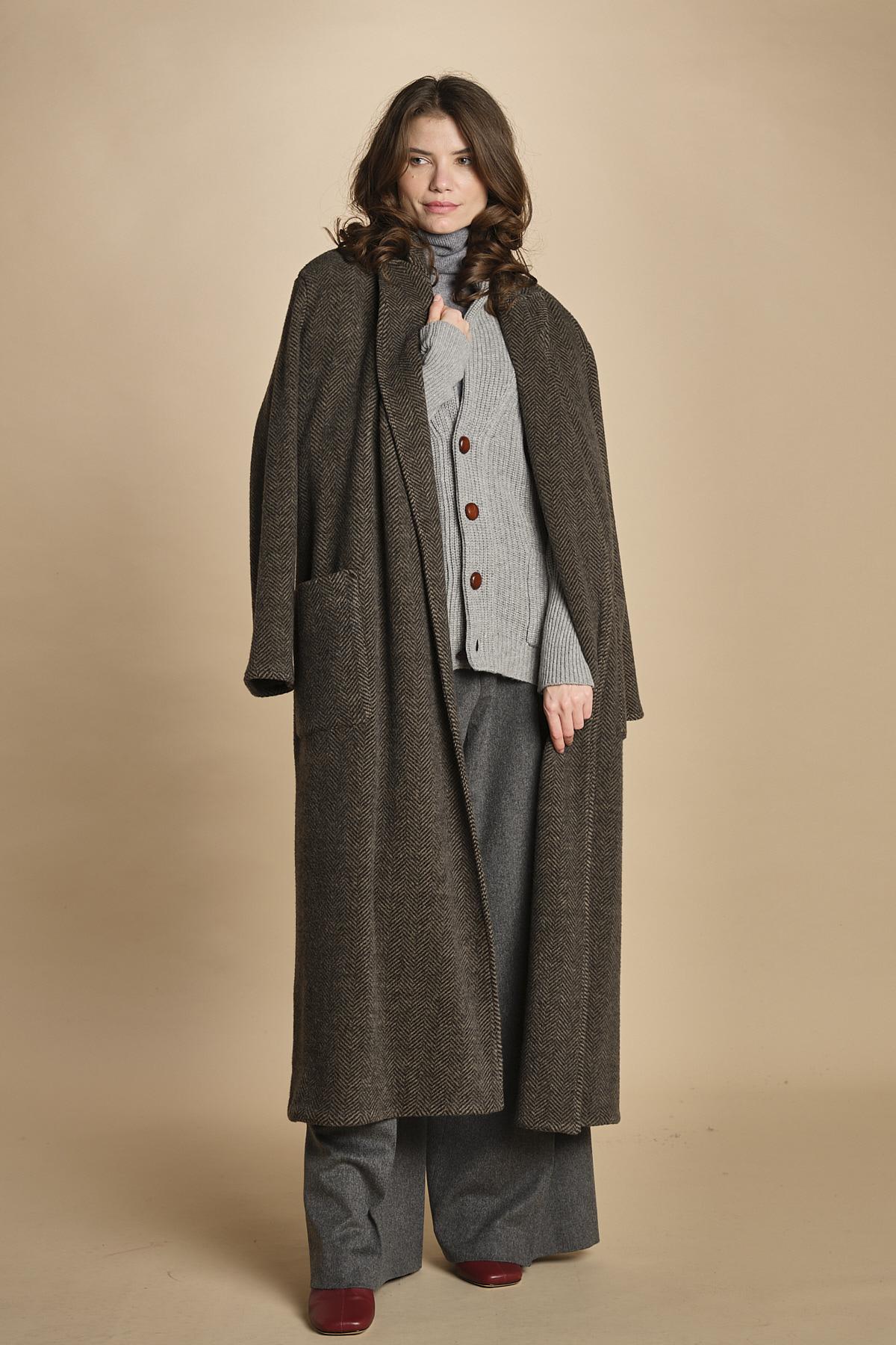 cardigan collo a scialle D251016S 3554 GRIGIO CHIARO milaura 