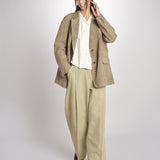 camicia m/c con rouches G061-5111-1108 ECRU n21 