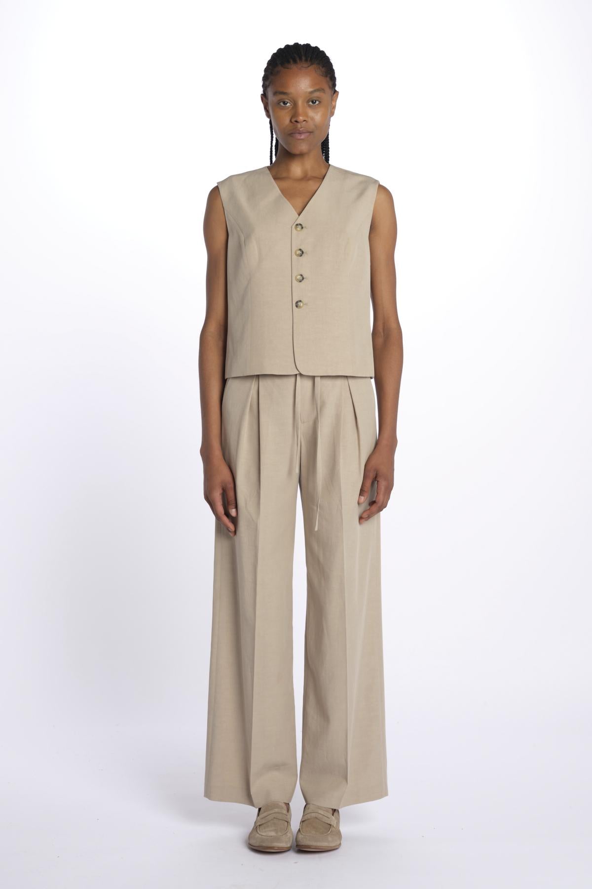 Gilet linen 252-1701 6202 vis a vis 