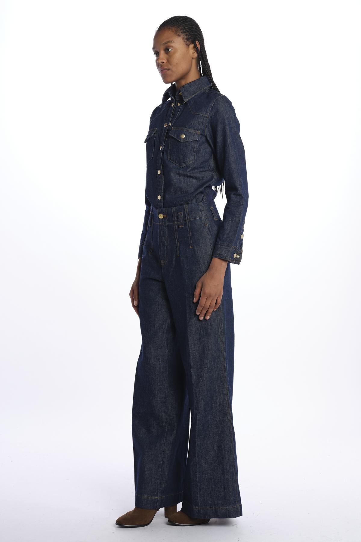  DARTED WIDE LEG JEAN BLU frame 