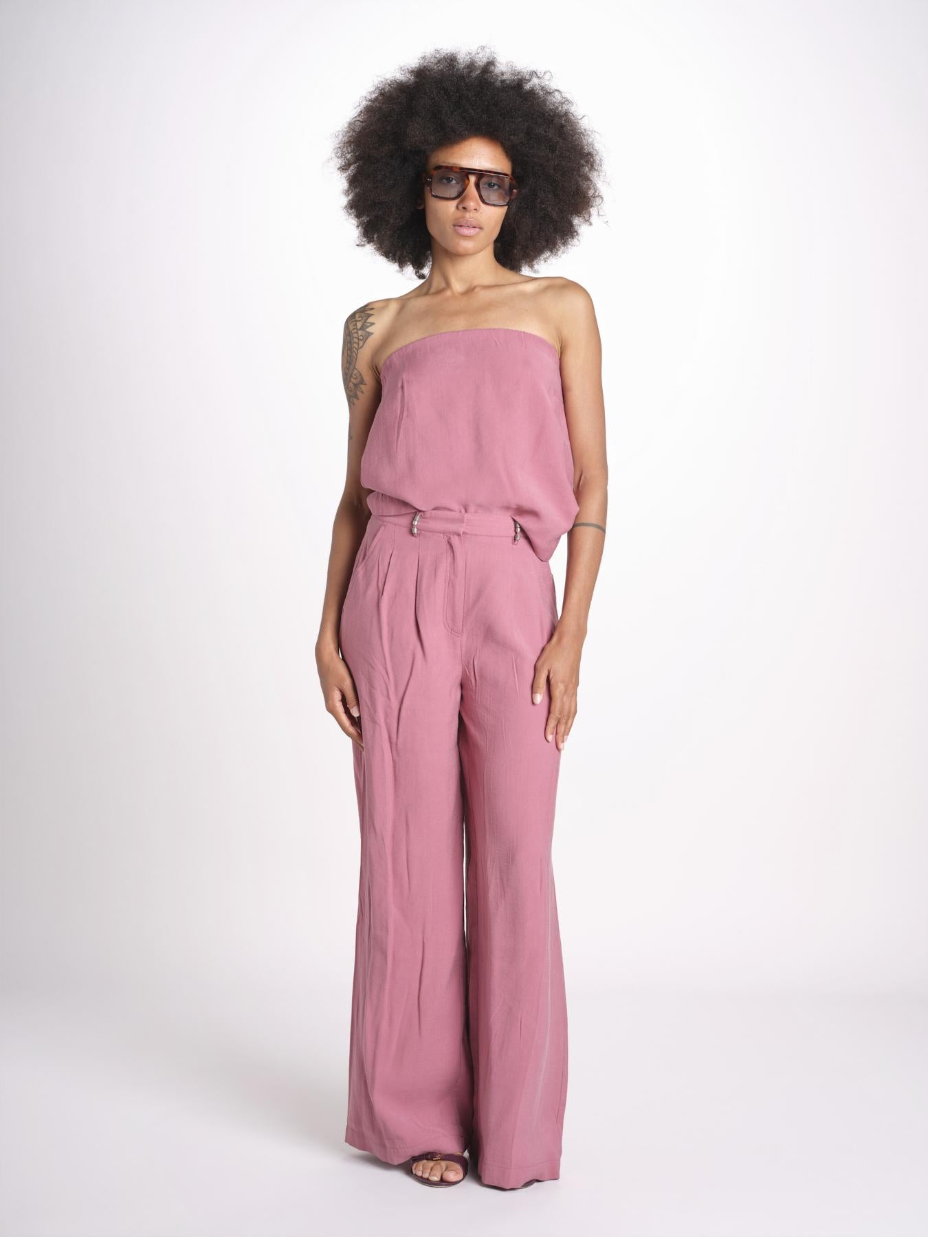 pantalone in lino con pinces DEANA ROSE ba&sh 