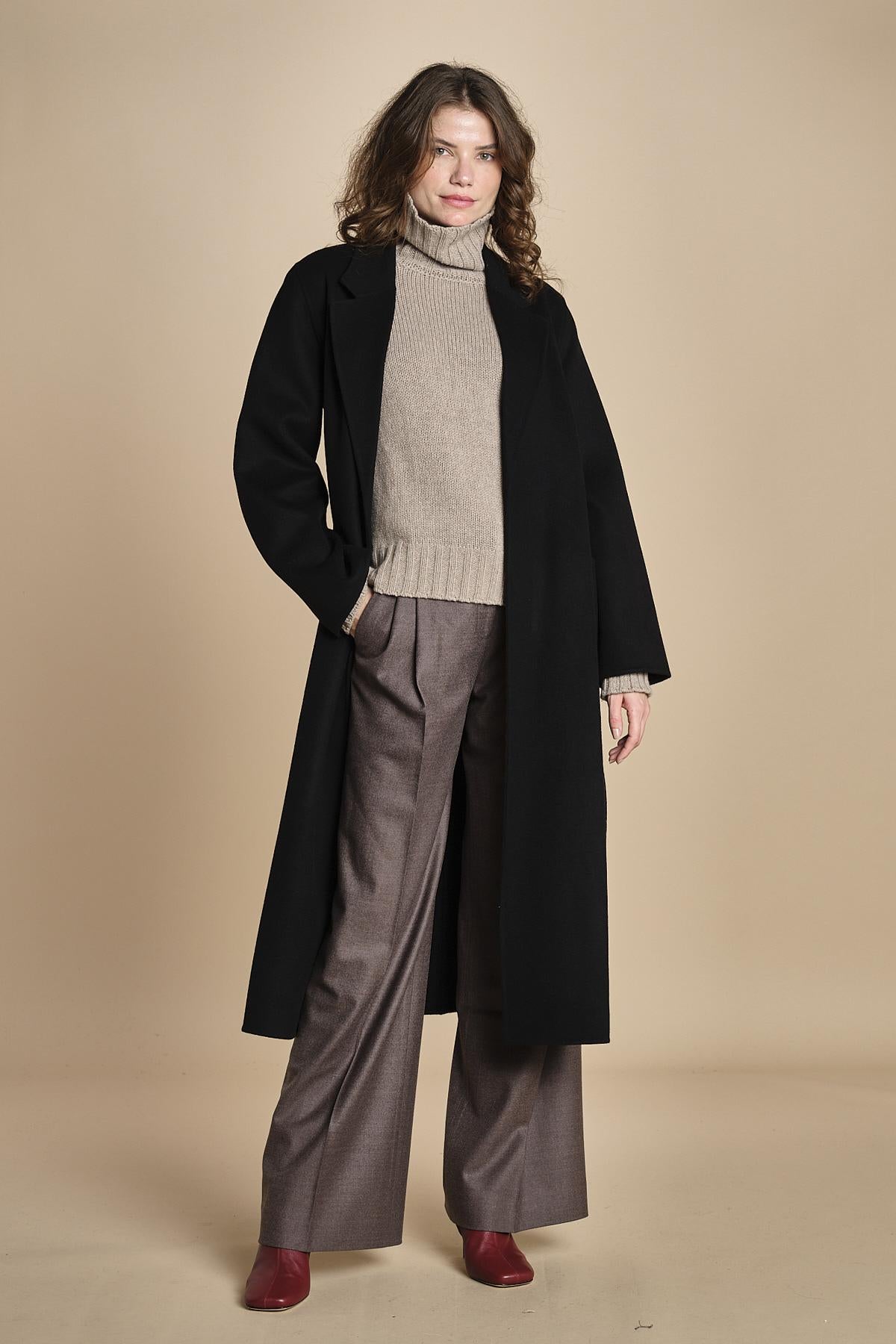 cappotto vestaglia double CELIA IO111046 BK999 ivy oak 