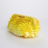Clutch SANTORINI grande con paillettes BAG SANTORINI YELLOW boheme couture 