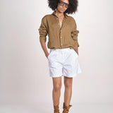 Camicia maschile in lino M012 973 CAPPUCCINO milaura 