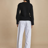 maglia con scollo a v e manica a campana by milaura. D2500894 872 NERO milaura 