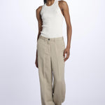 Pantalone KAREN dritto misto lino KAREN KRN27 SABBIA nine in the morning 