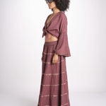camicia cropped con nodo in lurex gessato JUNE WINE christianzen 