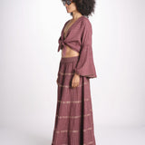camicia cropped con nodo in lurex gessato JUNE WINE christianzen 