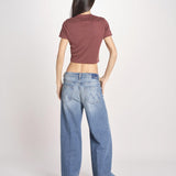 t-shirt a costine PARGA 026TS614RM VINO woc 