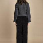 pantalone a zampa con taschine FAUVE WX BLACK fam 