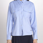 camicia dalla linea sfiancata con pince PESI 2615111041600 002 AZZURRO weekend maxmara 