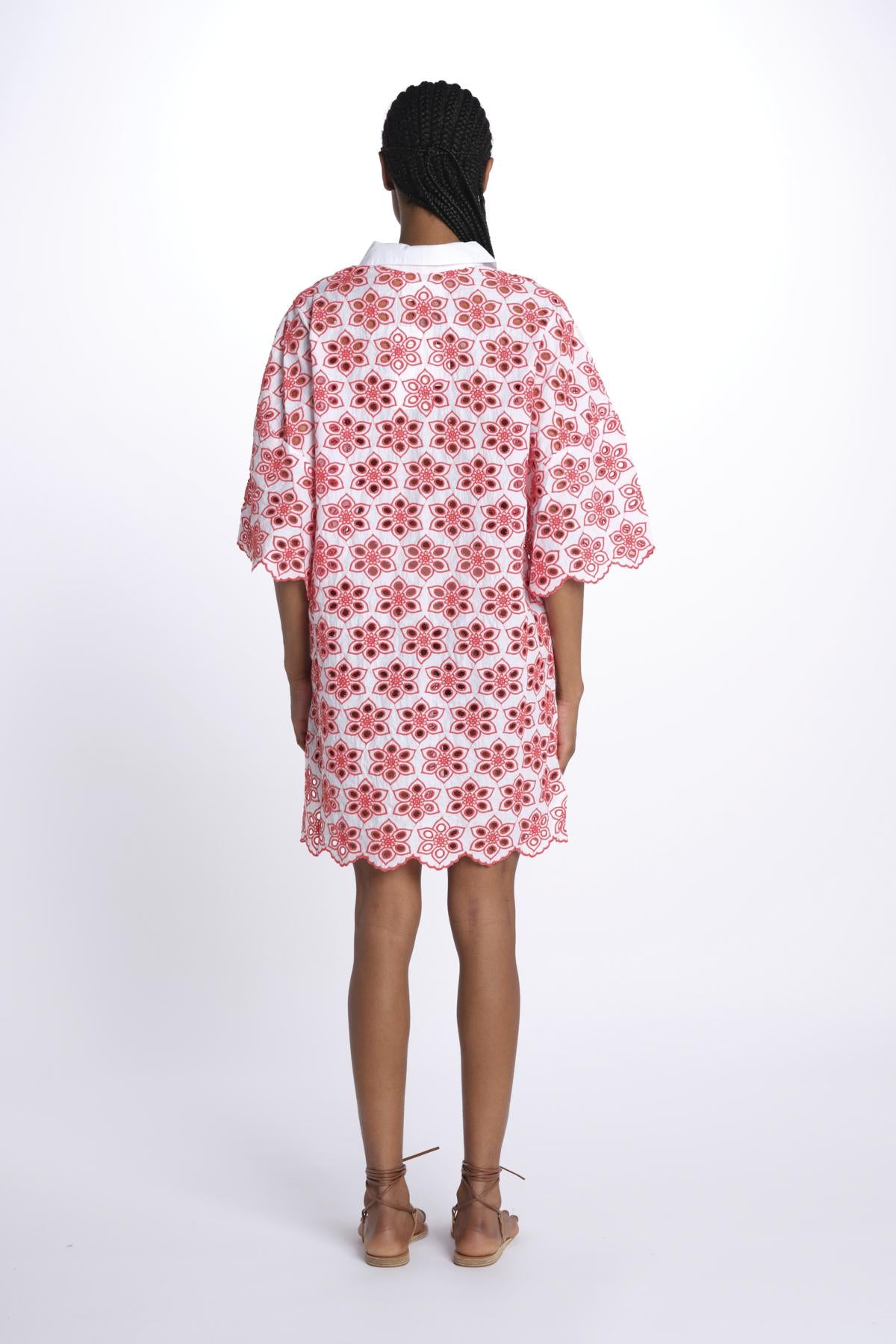 Mini abito LUPITA camicia ricamo fiori R25008 EYELETRED sundress 