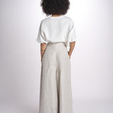 2906L pantaloni in lino spinato U2906L BEIGE dusan 