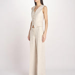 gilet in lino PACE 2615151012600 023 ECRU weekend maxmara 