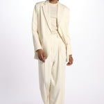Pantalone con pinces misto lino IO115176 WH014 ivy oak 