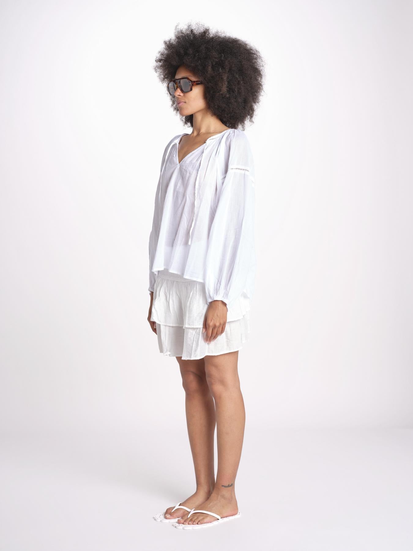 camicia voille nervature ALEXANBLATU BLANC laraethnics 