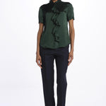 Camicia m/c con rouches MOD.5403 VERDE aspesi 