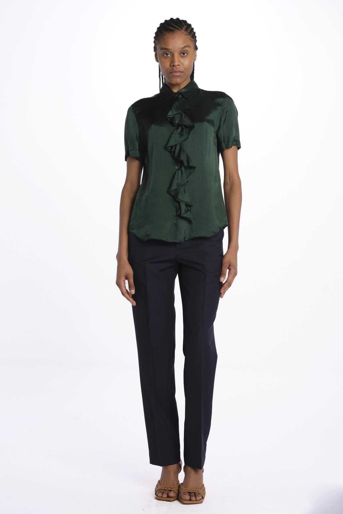 Camicia m/c con rouches MOD.5403 VERDE aspesi 