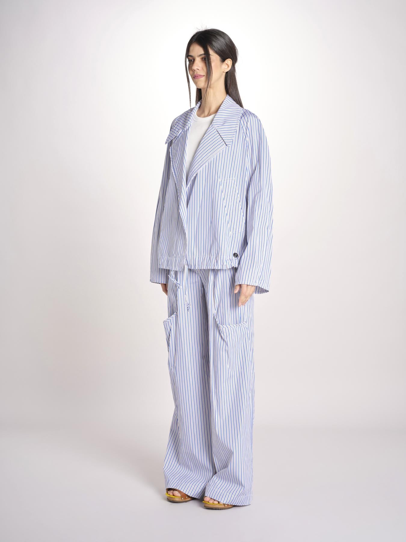 Bomber in popeline a righe BOMBER MJD556_ATEX93 BLUE WHITE STRIPES jejia 