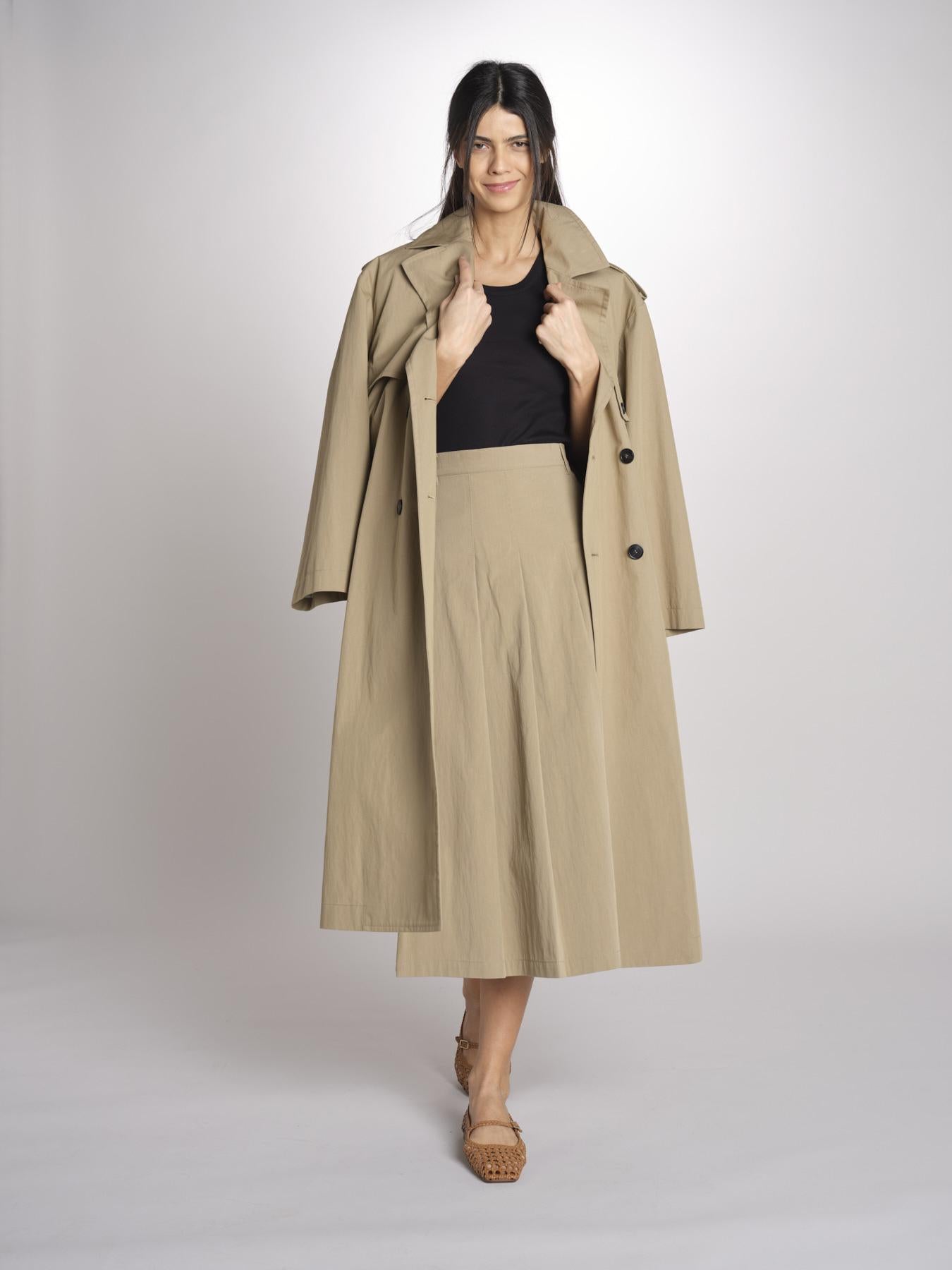 Gonna midi con pannelli a pieghe davanti DORME 2615101111600 002 NOCCIOLA weekend maxmara 