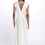 MIKONOS maxi abito con scollo senza maniche MIKONOS IVOIRE laraethnics 