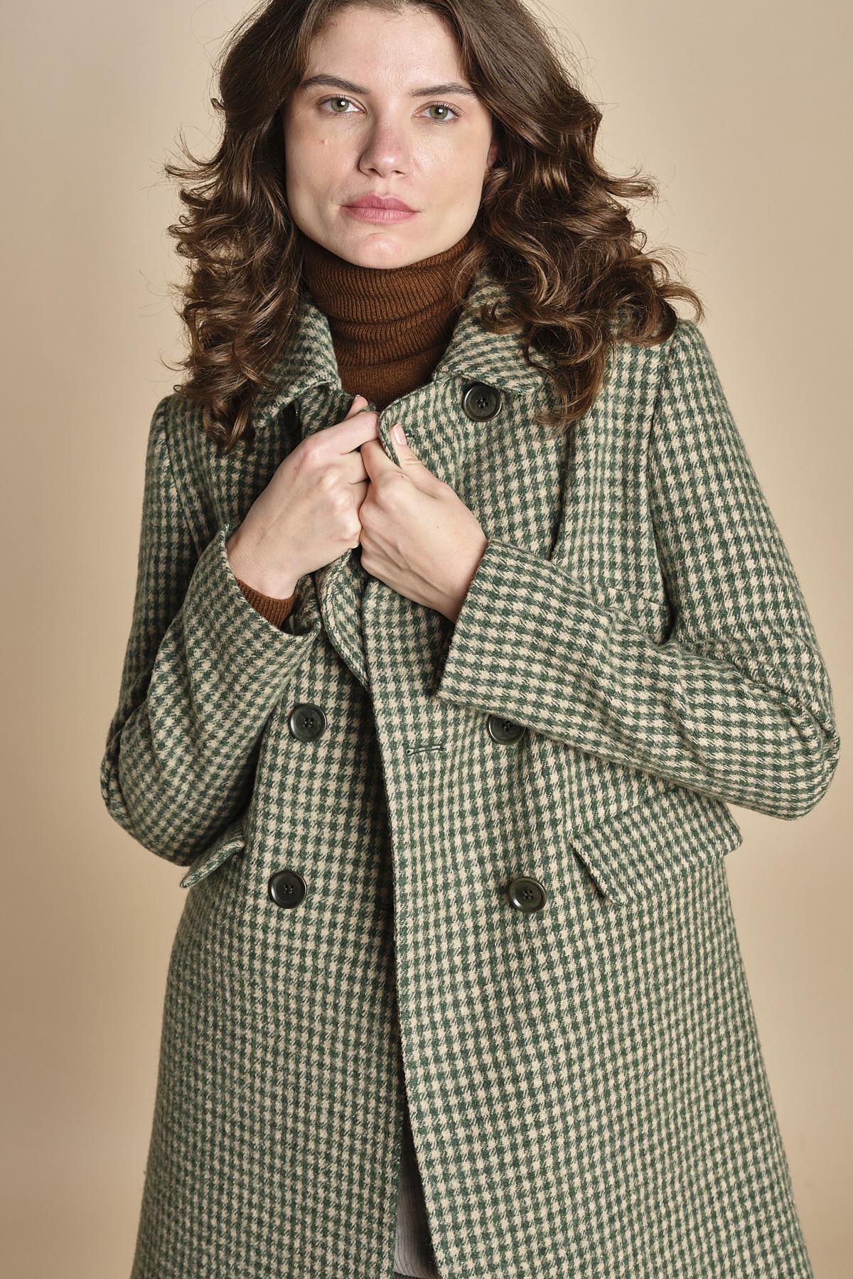 cappottino doppiopetto a quadretti 0757 40373 aspesi 