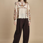 camicia con inserti in pizzo BERRY GARDEN 339854 CREAM farm rio 