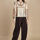 camicia con inserti in pizzo BERRY GARDEN 339854 CREAM farm rio 