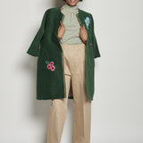 Cappotto ricamato 20C 1PRE CT32EMB GREEN marit ilison 