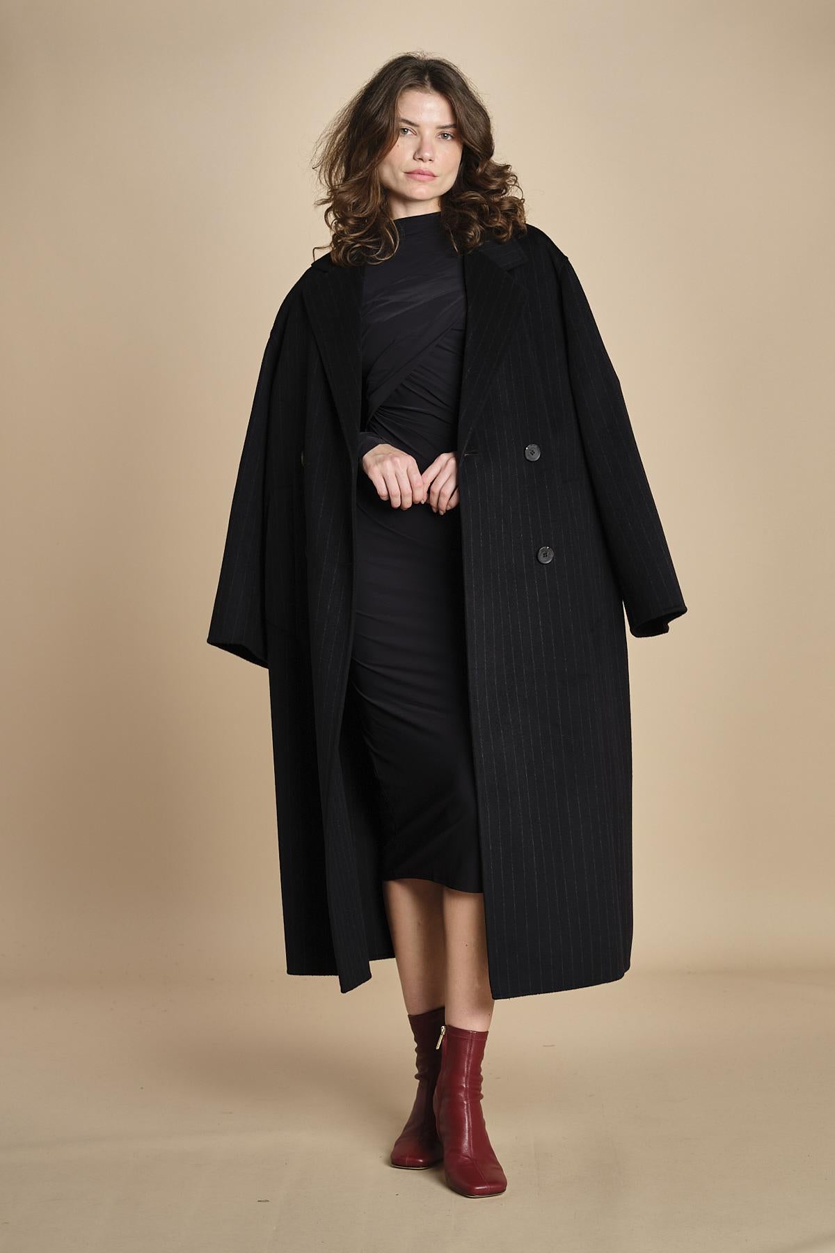 abito longuette con drappeggio FRANCIS NERO amazuìn 