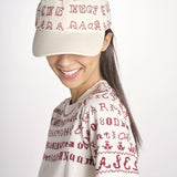 cappello da baseball con ricamo a punto croce 081 CREAM sea ny 